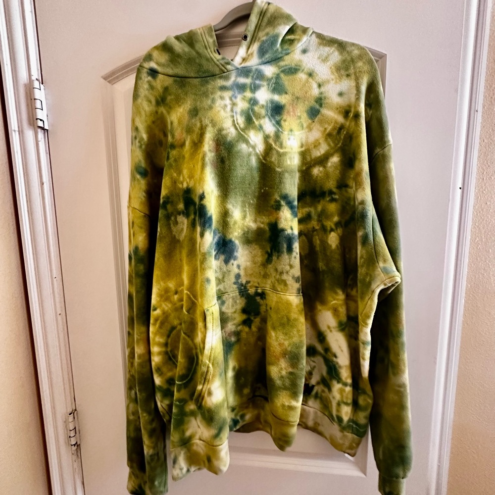 Aviator Nation Green and Blue Tie-Dye Hoodie